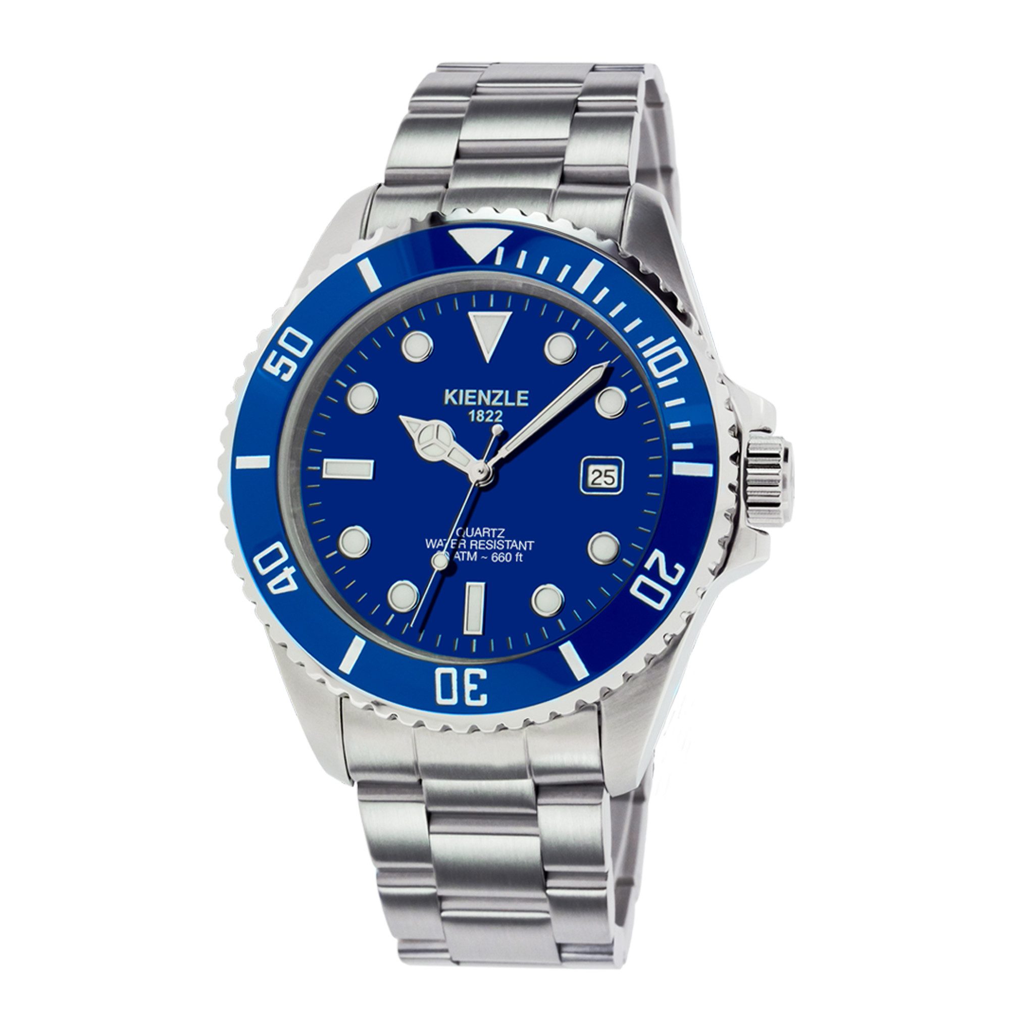 Kienzle Quarzuhr TAUCHER Quarz Armbanduhr Edelstahl blau