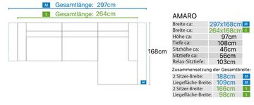 Sofanella Ecksofa Ledersofa AMARO Ecksofa Eckgarnitur Designer