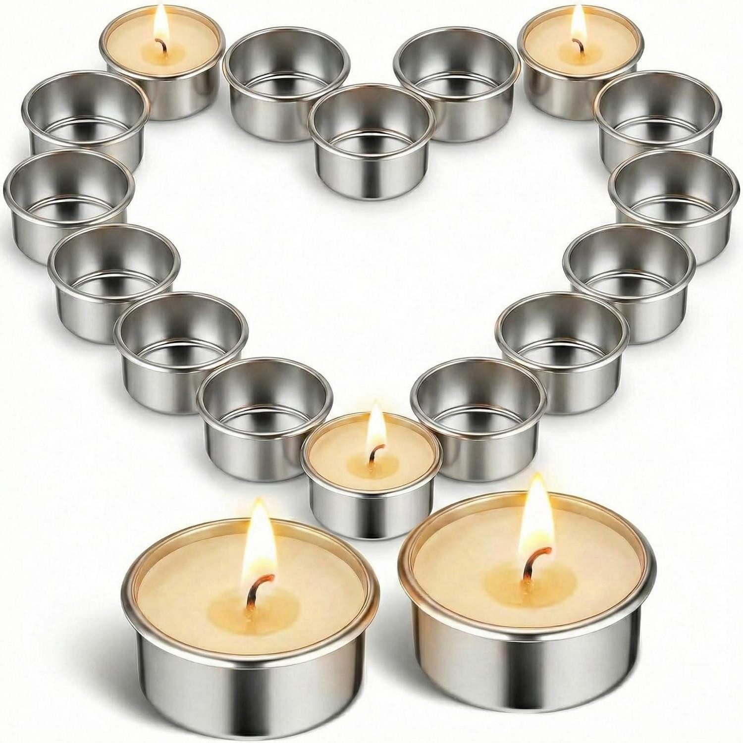 LuxusKollektion Kerzentülle Teelichthalter Metall 4cm Silber 20er Set (20 St)