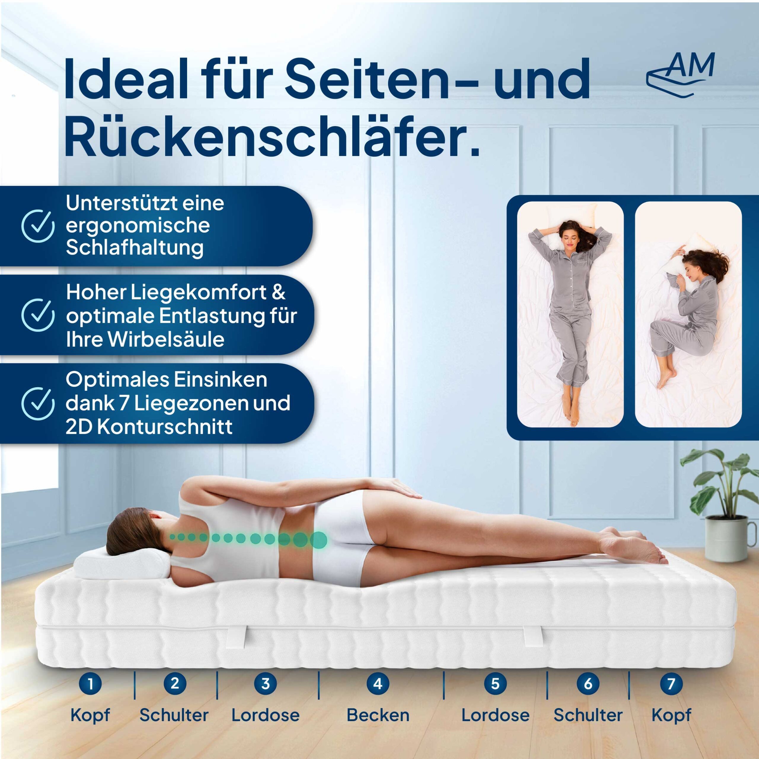 Latexmatratze 7-Zonen Matratze, Extra Langlebig durch günstig online kaufen