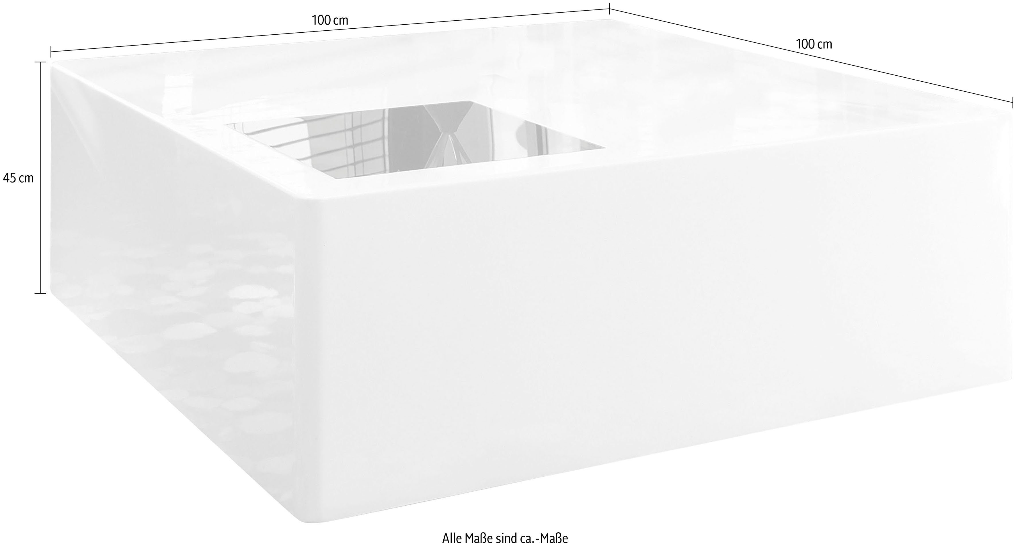 Schwarzglas Couchtisch, aus SalesFever Quadrat Mit