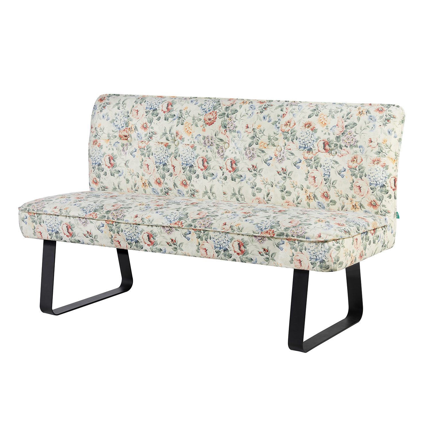 DUBI Möbel Essbank Emilia, Federkernbox gepolstert, mit Rückenlehne, 140/160cm, Metallgestell