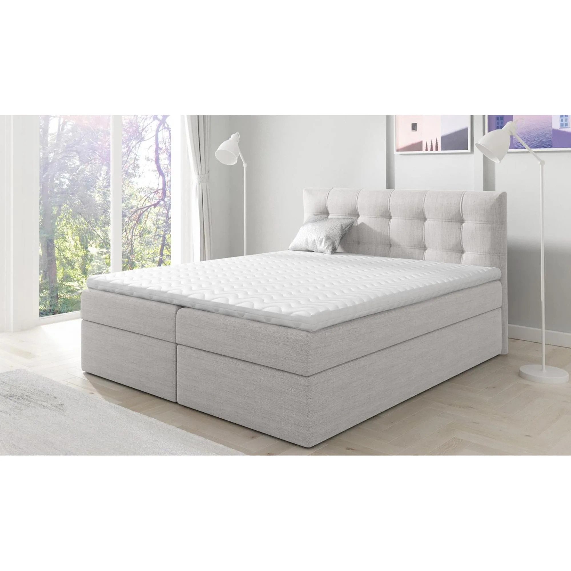 Beautysofa Boxspringbett Kontinentales mit Bettkasten TOPIQ (Bett für Schla günstig online kaufen