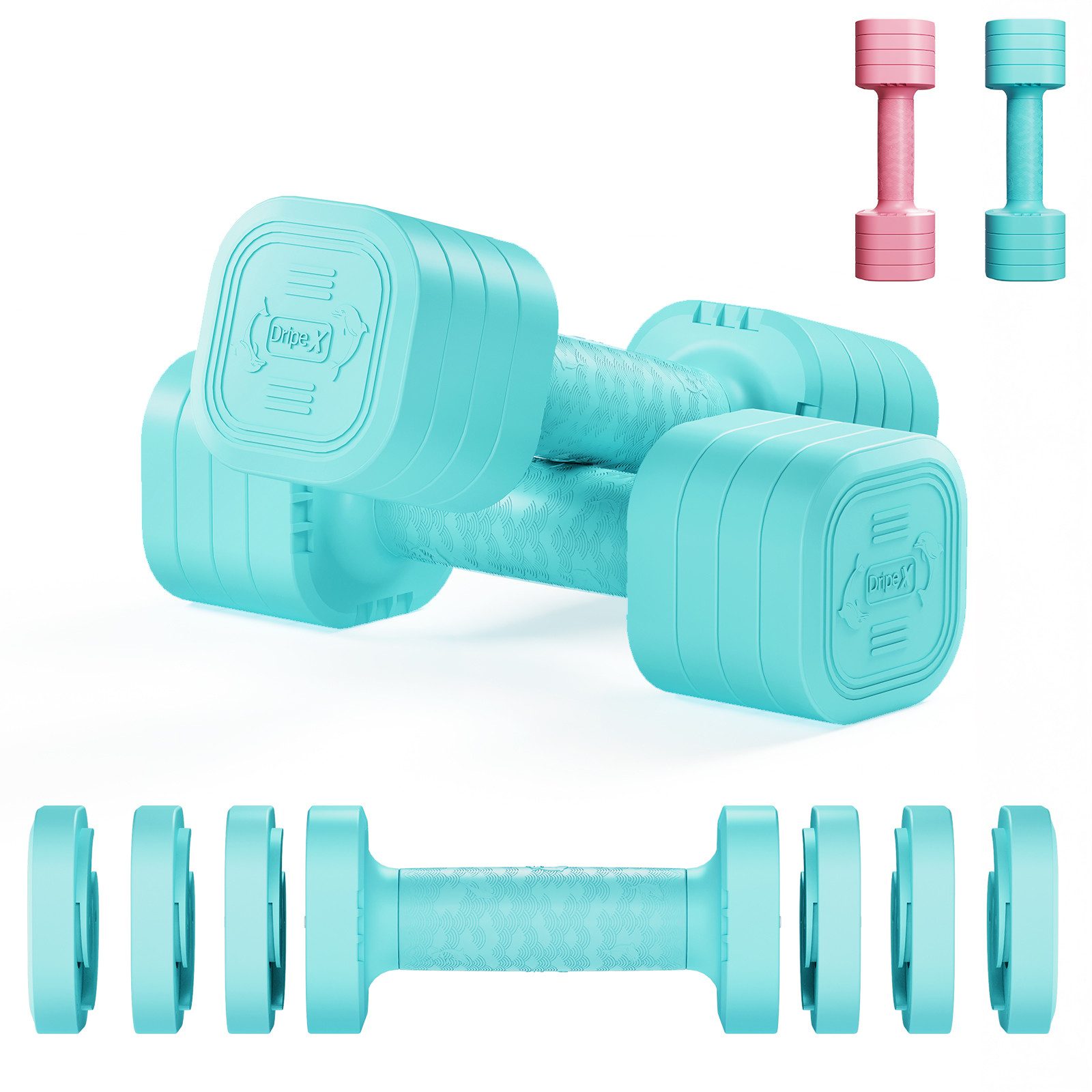 Hantel-Set verstellbare Hanteln Set 2er 2,5kg/5kg, justierbare 6 Hantelplatten
