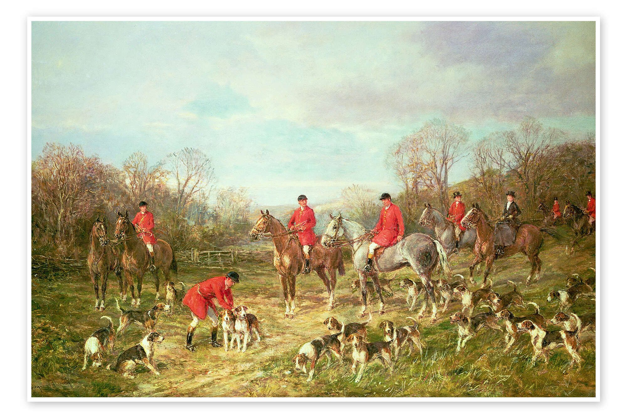 Posterlounge Wandbild Fuchsjagd, Hardy Heywood, erhältlich als Poster, Leinwandbild, Wandsticker oder Acrylglasbild