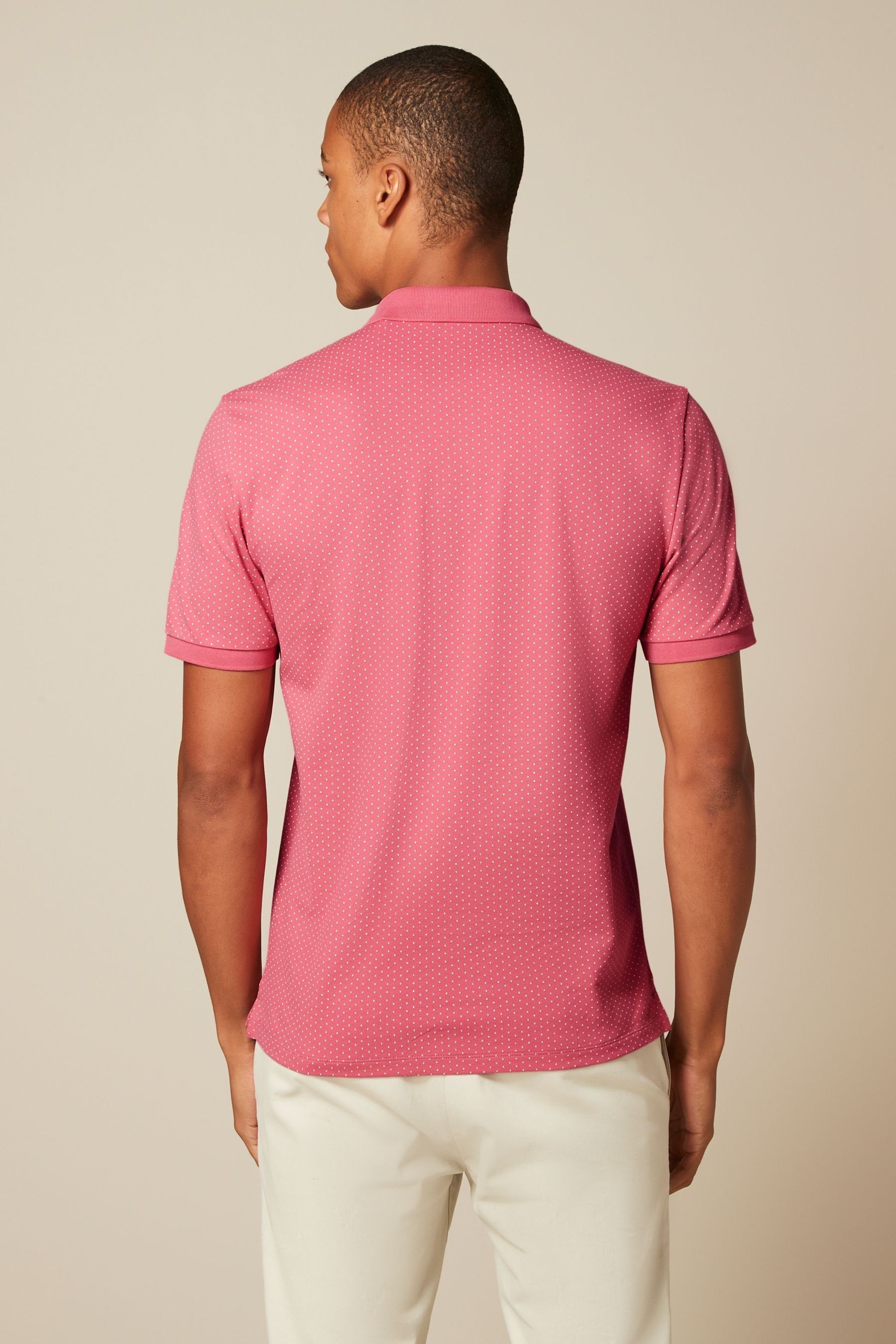 (1-tlg) Pink Piqué-Poloshirt Next Dot Print Poloshirt