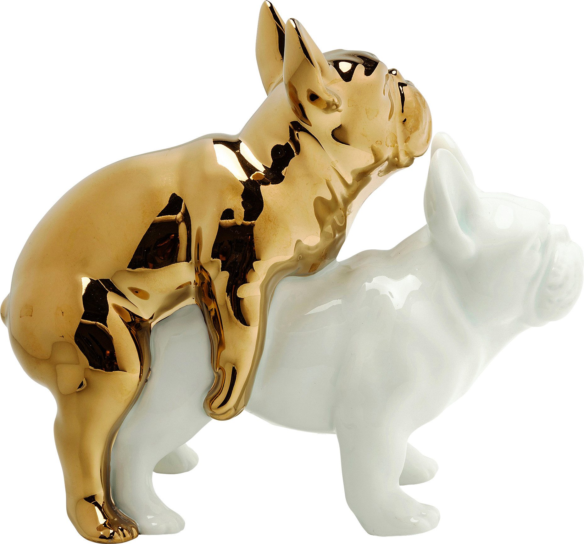 Kare Design Dekofigur Deko Figur Love Dogs Gold – Bild 3 von 5
