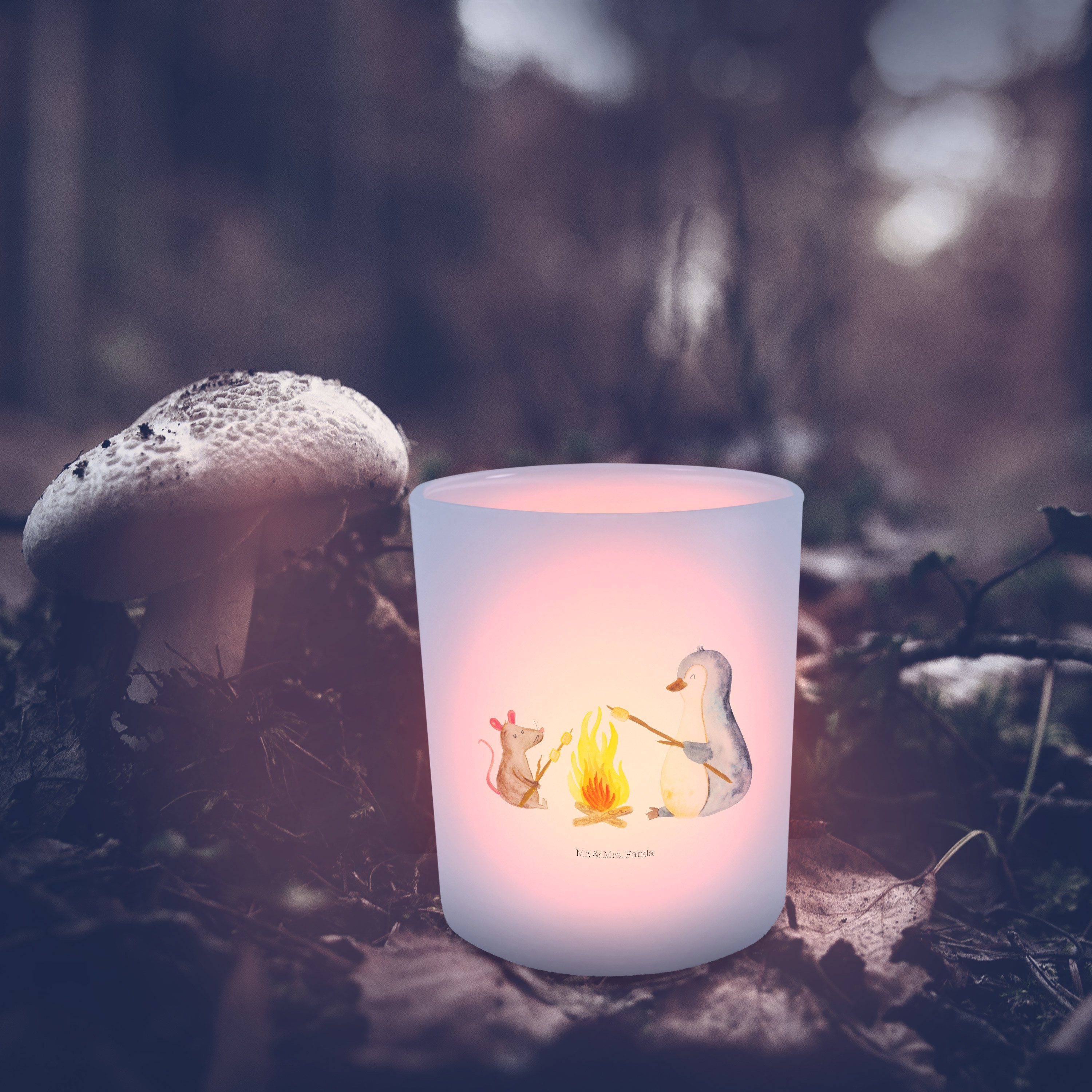 - Mrs. St) Pinguin - Windlicht Geschenk, Neustart, & Ar Teelichter, Transparent (1 Mr. Panda Lagerfeuer