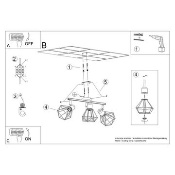 etc-shop Deckenstrahler, Deckenleuchte Wohnzimmerlampe Deckenlampe Stahl Weiss 3-Flammig L 52