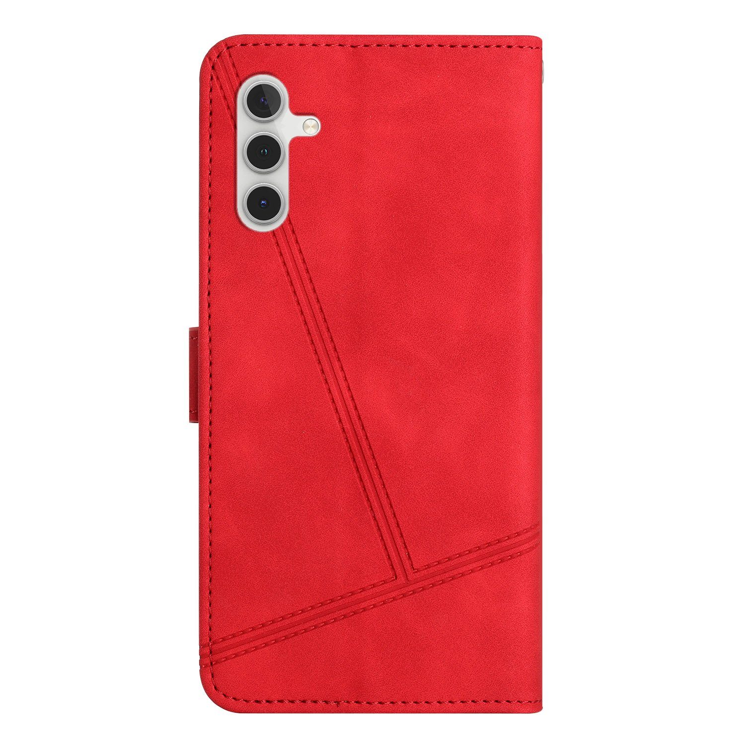 aus 5G Etui CLM-Tech Cover 5G Handytasche Hülle A13 rot Case (1x A13 Handyhülle), Tasche Magnetverschluss Kartenfächer, Galaxy Wallet Kunstleder für Samsung Standfunktion, Samsung Galaxy