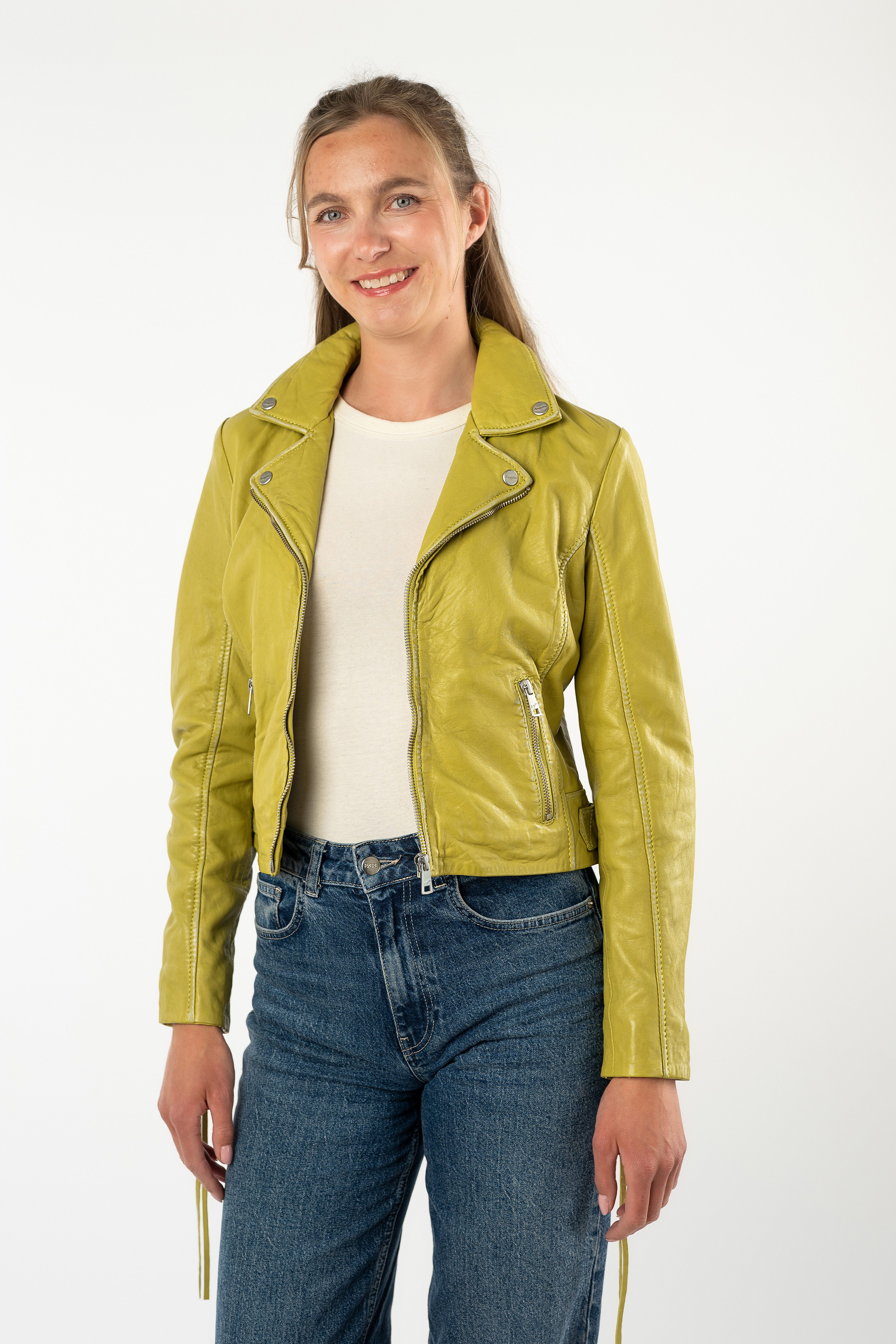Mauritius Lederjacke MWBatuh mit Fransen-Details, Reverskragen