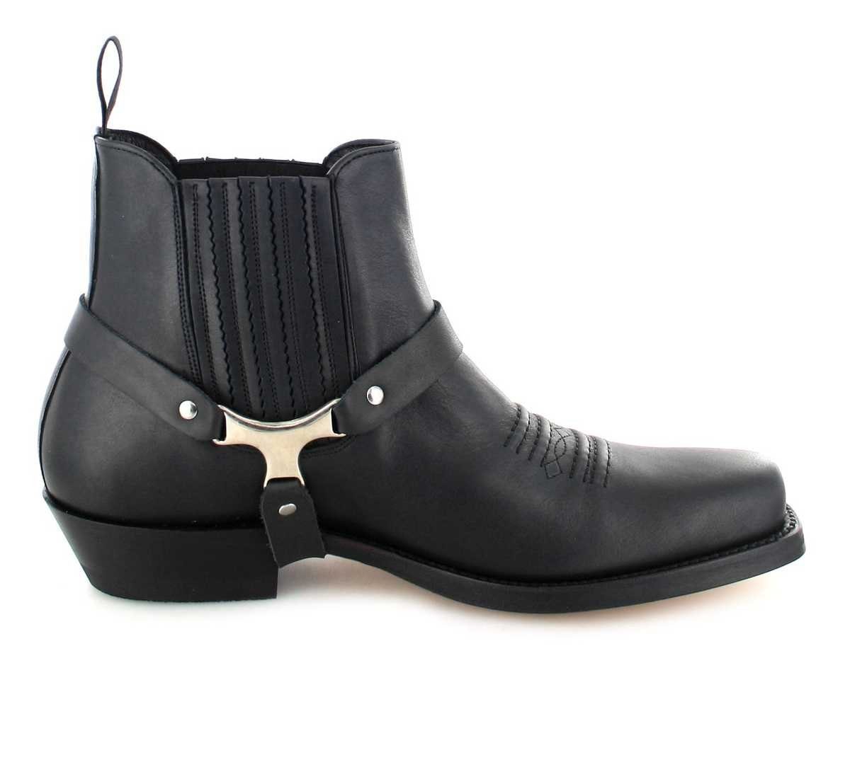 Mayura Boots MB024 Schwarz Bikerboots Rahmengenähte Bikerstiefelette