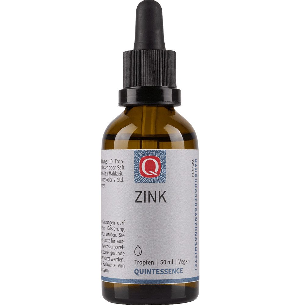 Quintessence Zink Tropfen 50 ml – Vegan - alkoholfrei - 15 mg Zink pro Tagesdosis -, 50 ml, Hochwertige Premiumqualität - zur täglichen Einnahme