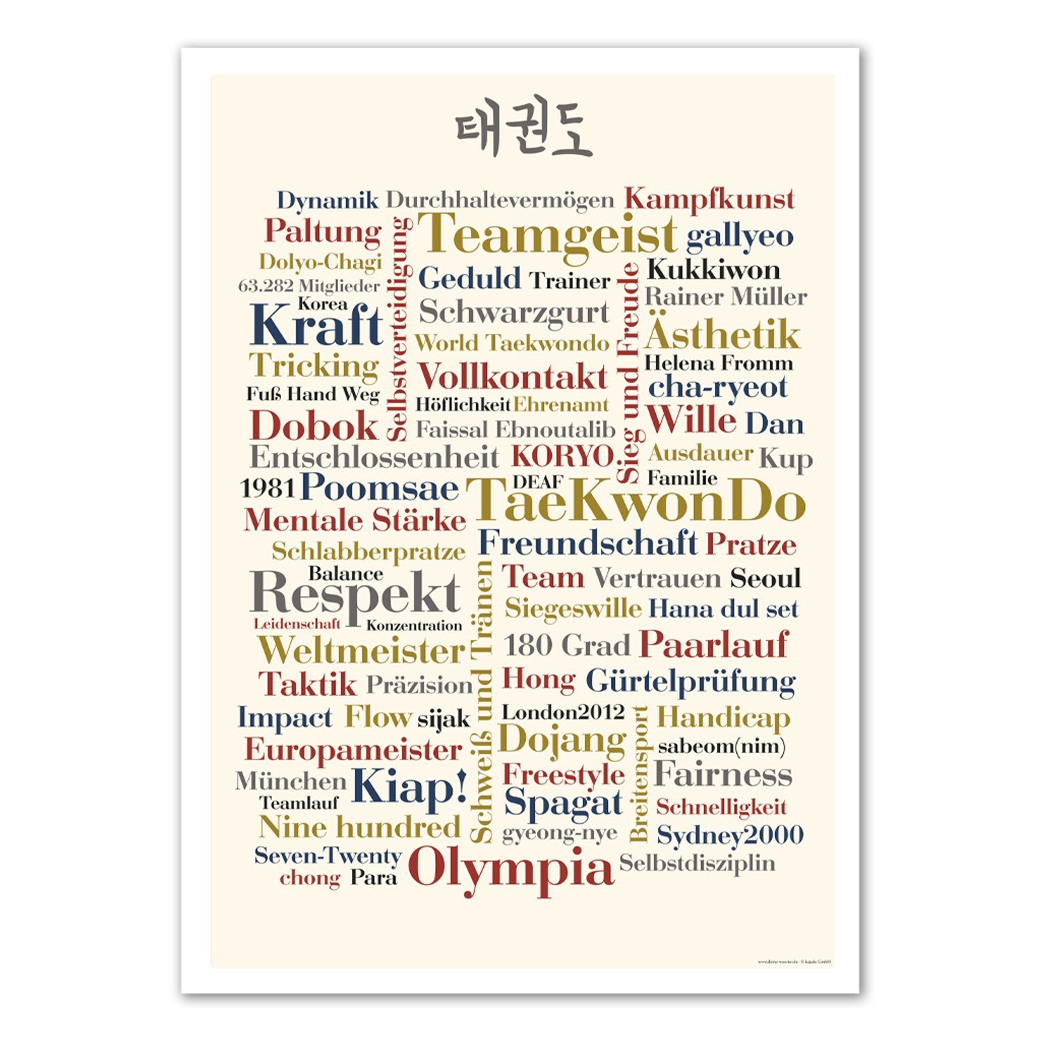 Poster Wörter Postkarte cm) Wörter Deine Taekwondo (50x70