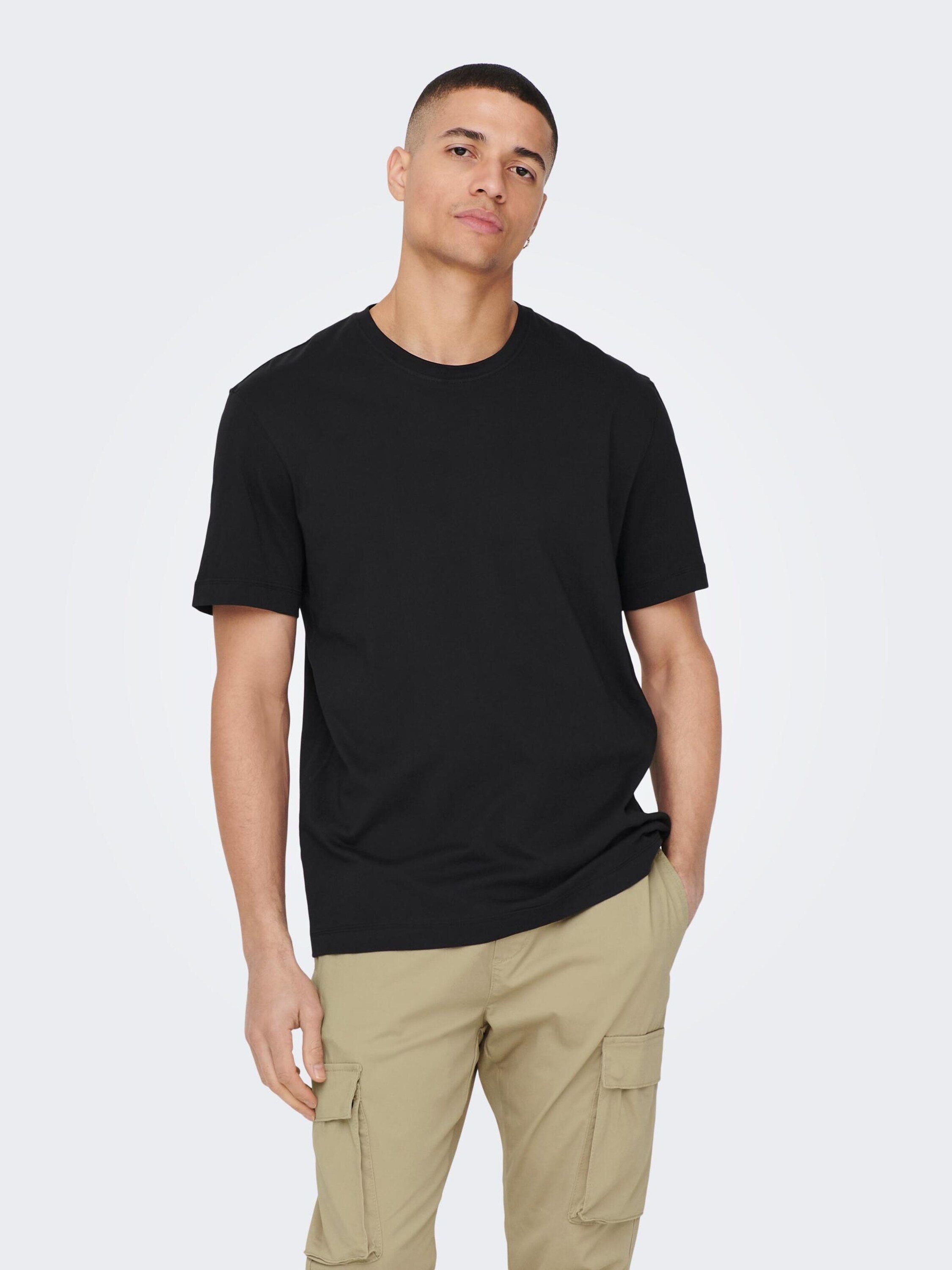 T-Shirt ONLY Black 22025208 SONS & Max (1-tlg)