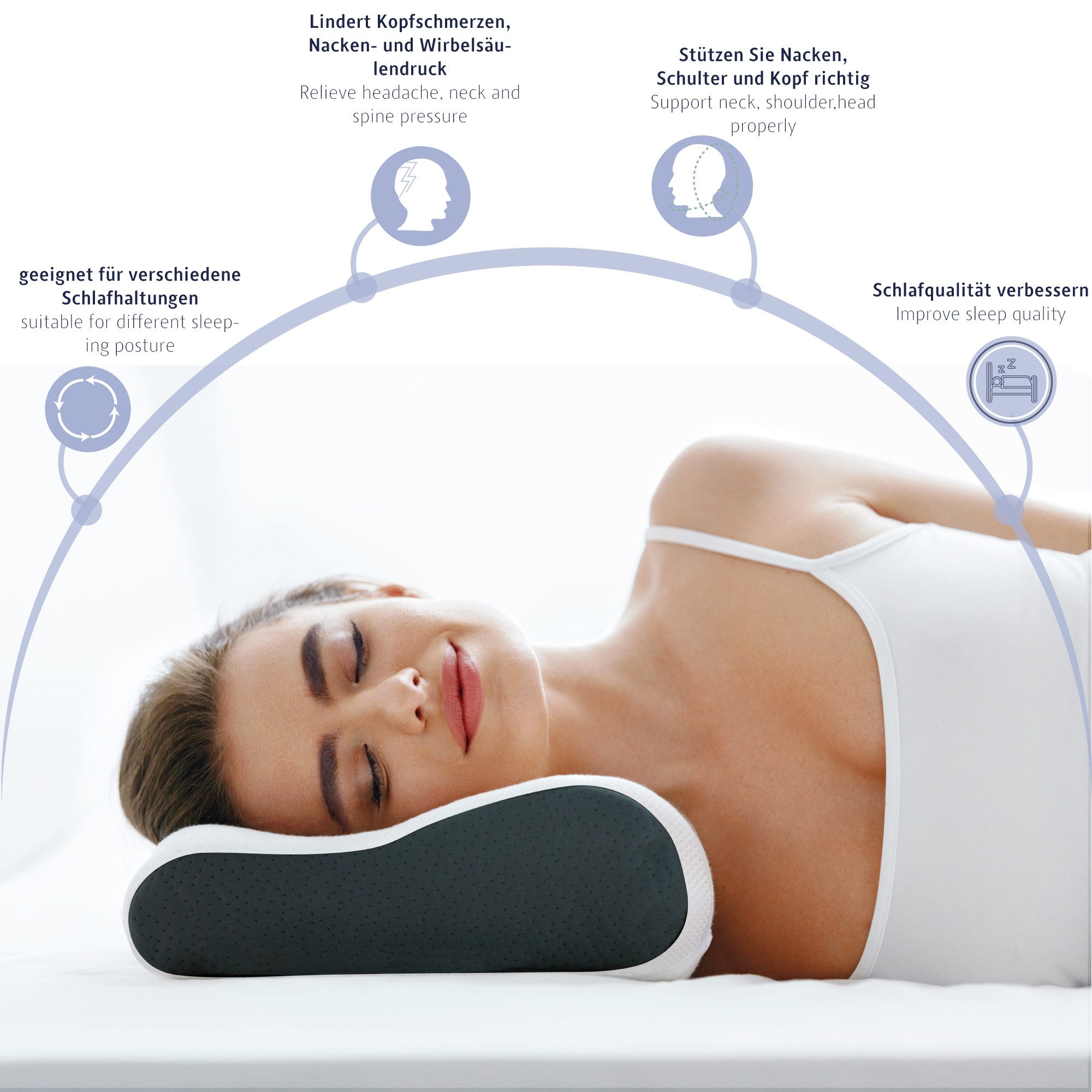 Komfortec Nackenstützkissen aus Memory Foam, Orthopädisches günstig online kaufen