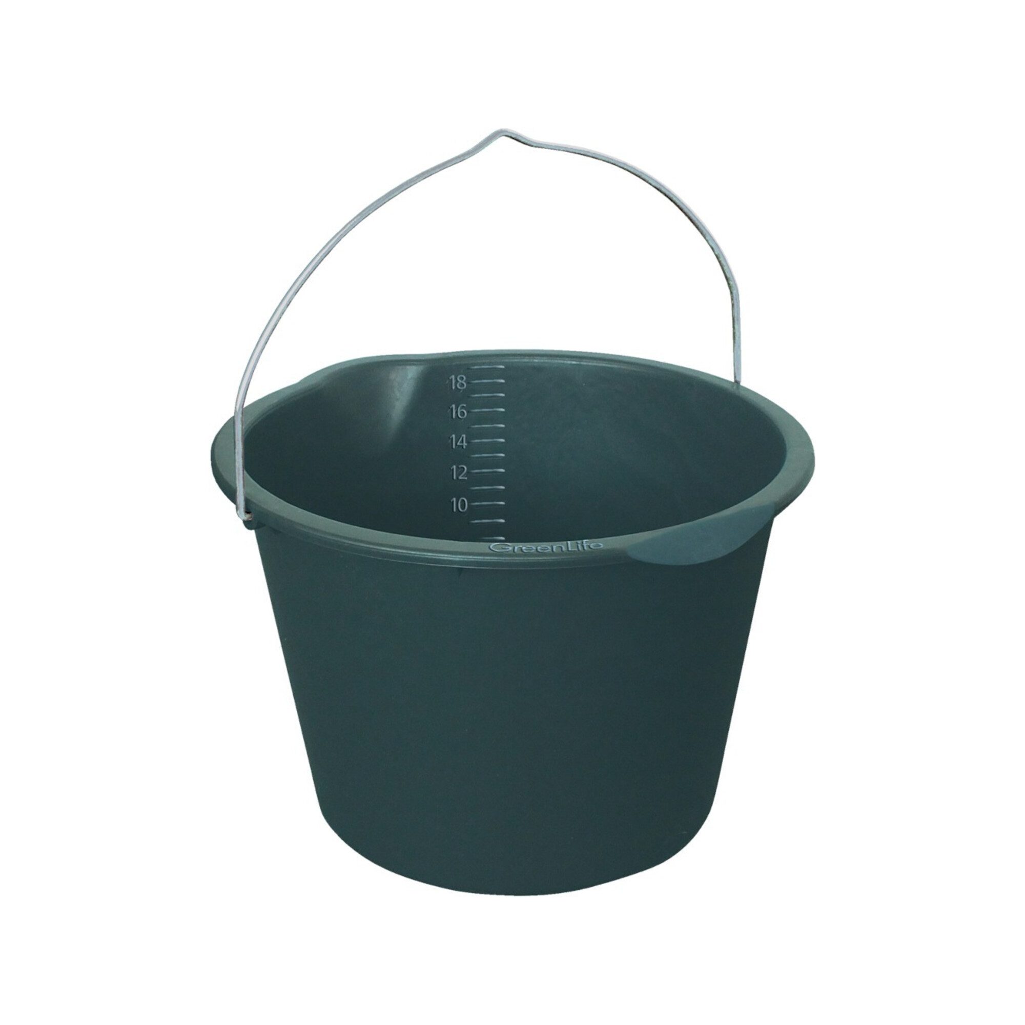 GreenLife Mörtelkübel Eimer mit Tülle, 20 Liter schwarz