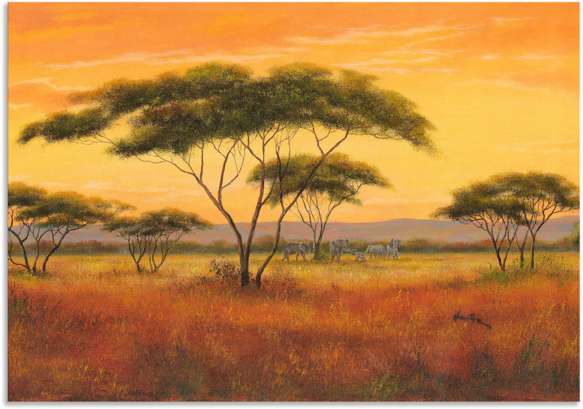 Artland Wandbild Afrikalandschaft, Afrika Poster als (1 in Größen versch. oder Leinwandbild, St), Alubild, Wandaufkleber