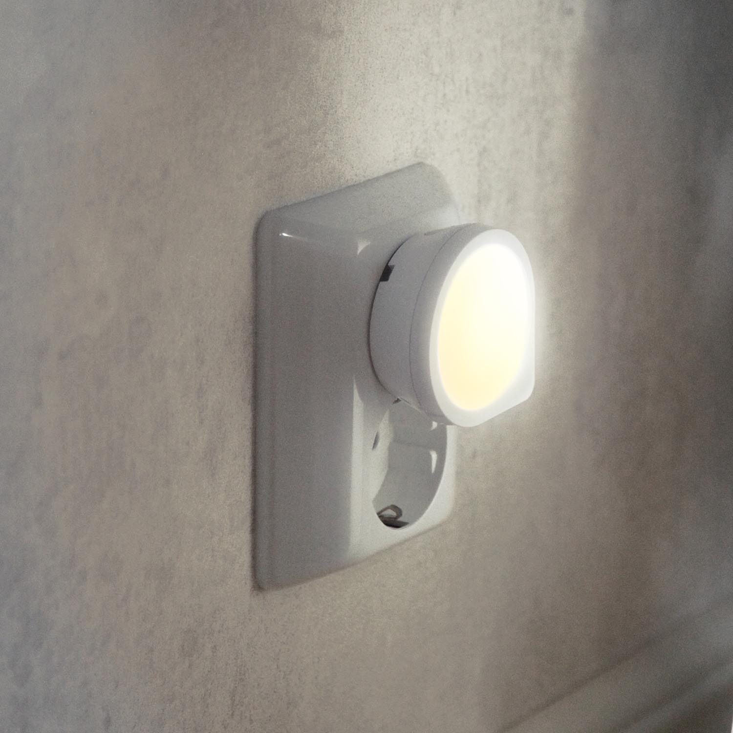 STAR TRADING LED Nachtlicht Functional, Rundes Nachtlicht,Functional' für die Steckdose, matte Lichtquelle, w