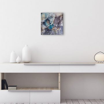 DEQORI Wanduhr 'Stilvoller Tinteneffekt' (Glas Glasuhr modern Wand Uhr Design Küchenuhr)