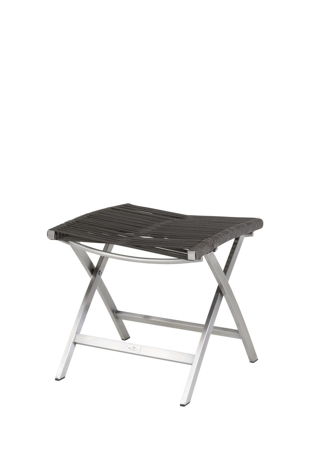 Natur24 Gartenstuhl Atlanta Hocker 47 x 47 x 47 cm Edelstahl Braun