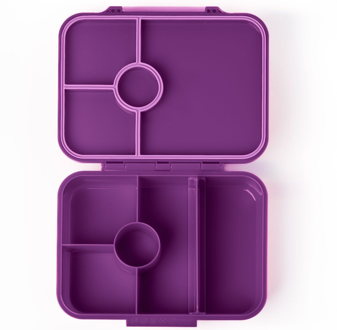LEKKABOX Lunchbox Bentobox Brotdose, 4 Fächer - Kinder Vesperdose Brotbüchse Brotbox, Für feuchte Lebensmittel auslaufsicher, inkl. extra Trenner