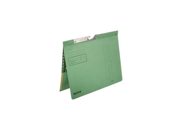 LEITZ Hängeregistereinsatz Pendelhefter DIN A4 250g/m² kaufmännische Heftung mit Organisationsaufdruck Manilakarton recycelt grün