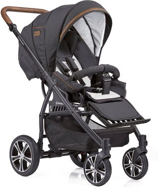 Gesslein Kombi-Kinderwagen F4 Air+, schwarz/tabak, anthrazit, mit Tragetasche C2 Compact und Babyschalenadapter