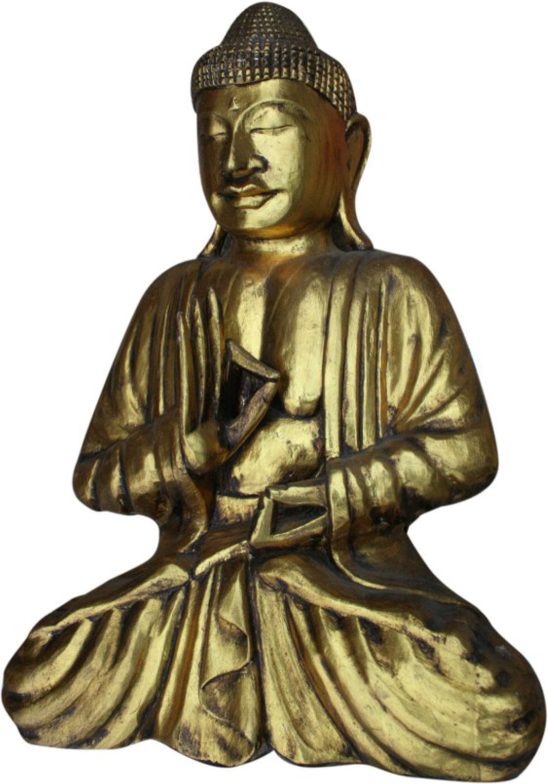Buddhafigur Großer Holzbuddha, Buddha Statue, Handarbeit,..