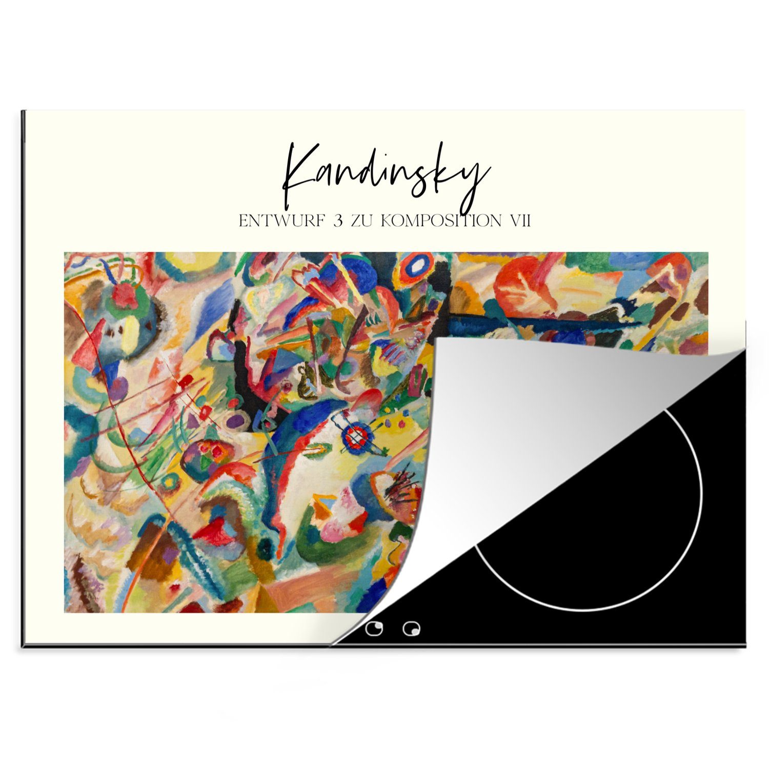 MuchoWow Herdblende-/Abdeckplatte Kunst - Wassily Kandinsky - Alte Meister, Vinyl, (1 tlg), 70x52 cm, Mobile Arbeitsfläche nutzbar, Ceranfeldabdeckung