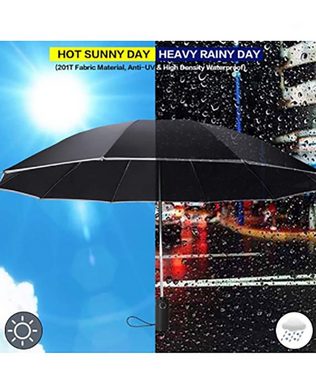 IBETTER Taschenregenschirm Regenschirm Groß, Lzfitpot 41 Inches Taschenschirm Sturmfest bis 140 km/h, Winddicht,Auf-Zu Automatik, Extra Robust 210T Nylon Umbrella, mit Reflektierende Streifen für Sicherheit