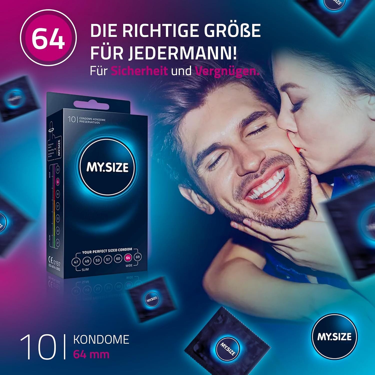MY.SIZE Kondome individuelle Größe 47-69mm, MY.SIZE Kondome, transparentes Naturkautschuklatex