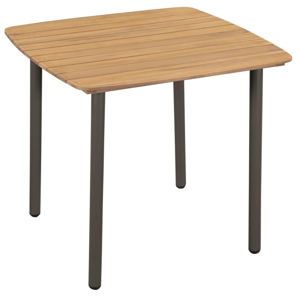 vidaXL Gartentisch 80 x 80 x 72 cm Garten-Esstisch Akazienholz Massiv und Stahl 80x80x72c