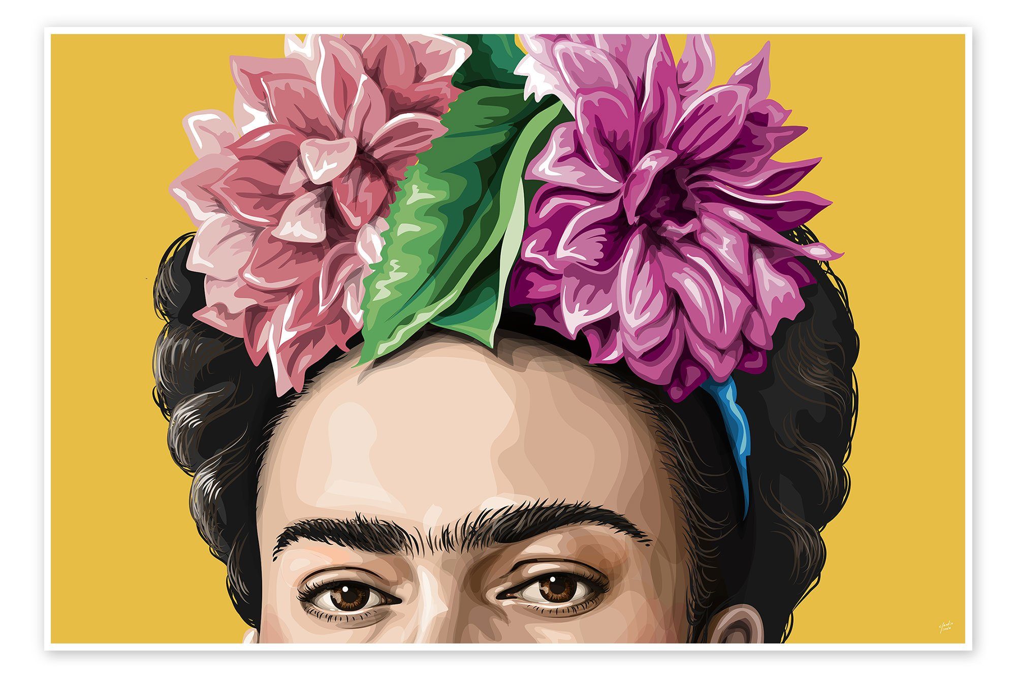 Posterlounge Poster Claudio Limón, Frida Kahlo Eyes, Badezimmer Digitale Kunst