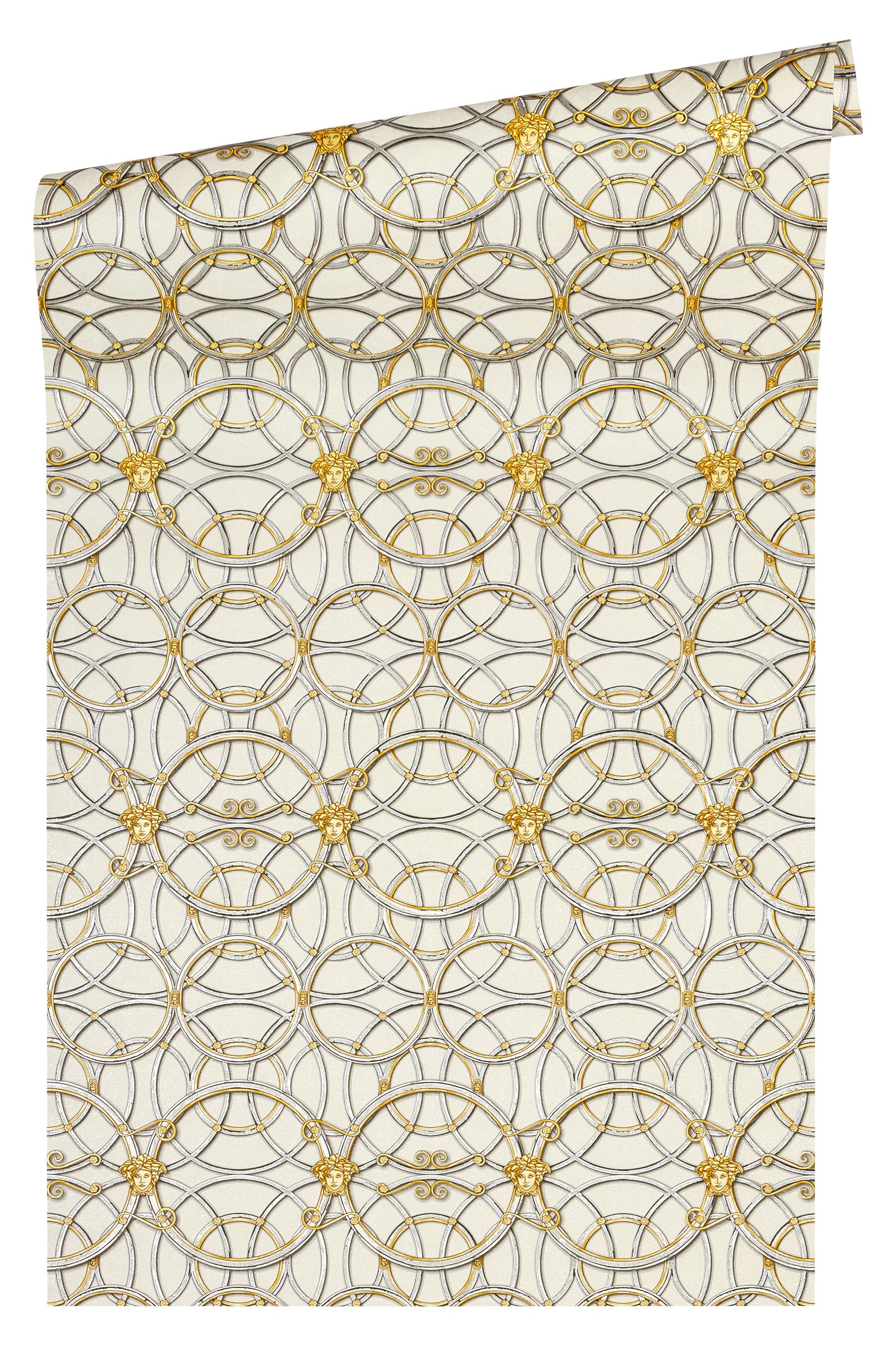 Versace Vliestapete Versace wallpaper Versace 4, Barock Tapete, gold, silber 370492