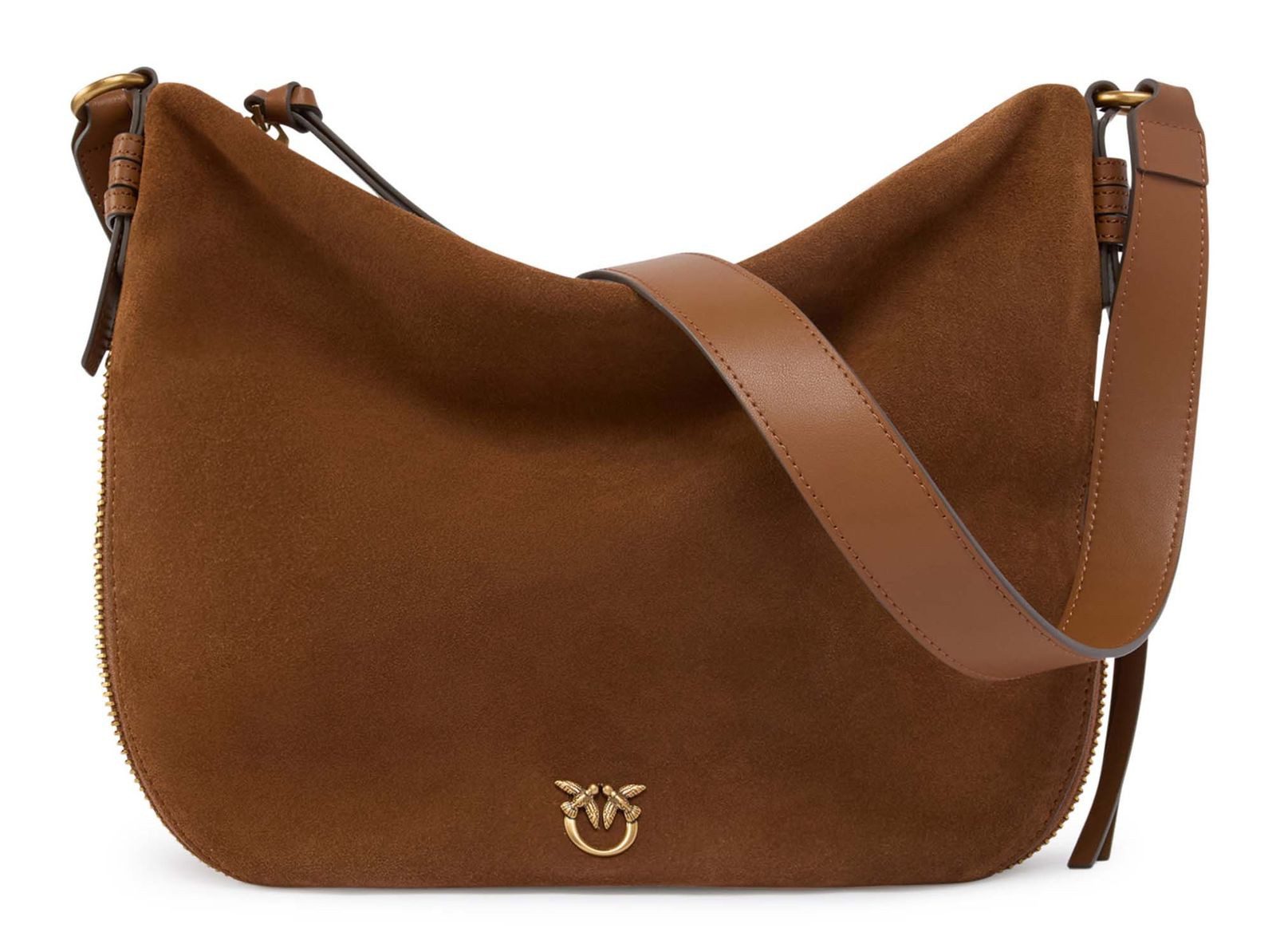 PINKO Umhängetasche Zip Around Classic Hobo Bag, aus echtem Rindsleder