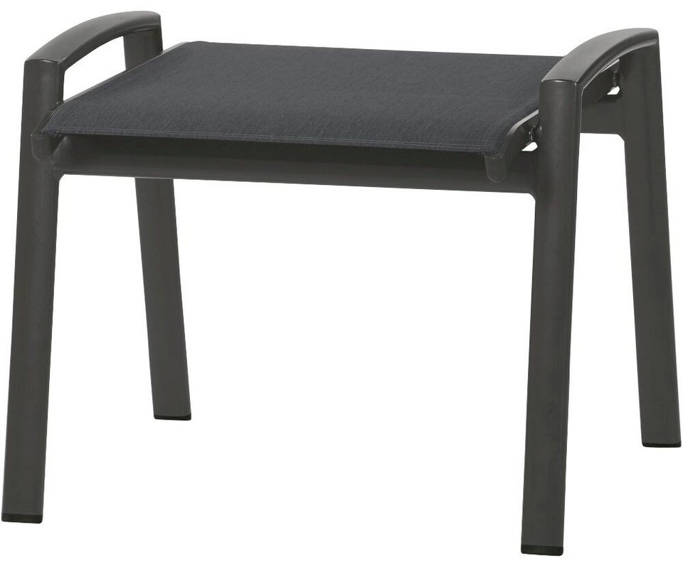 Siena Garden Gartenlounge-Hocker Savina (1 St), Alu, Textilbezug, schwarz