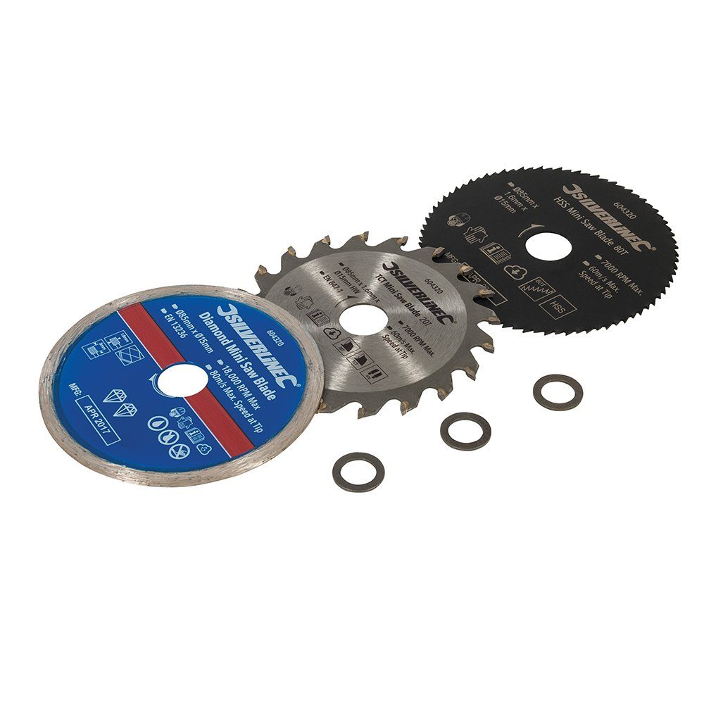 Sägeblatt Mini Sägeblätter 85 x 15 mm Satz 3-tlg.