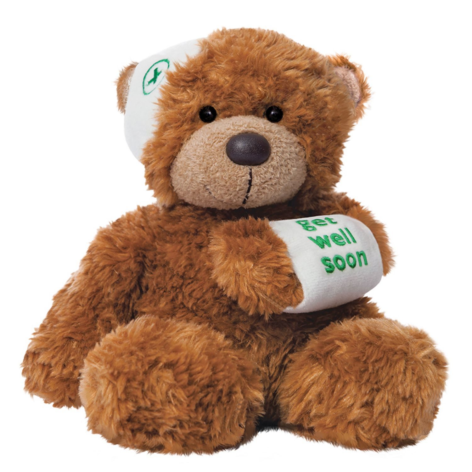 Aurora World Kuscheltier Aurora 60384 - Bonnie Brown Get Well Soon, Gute Besserung-Teddybär, Pl