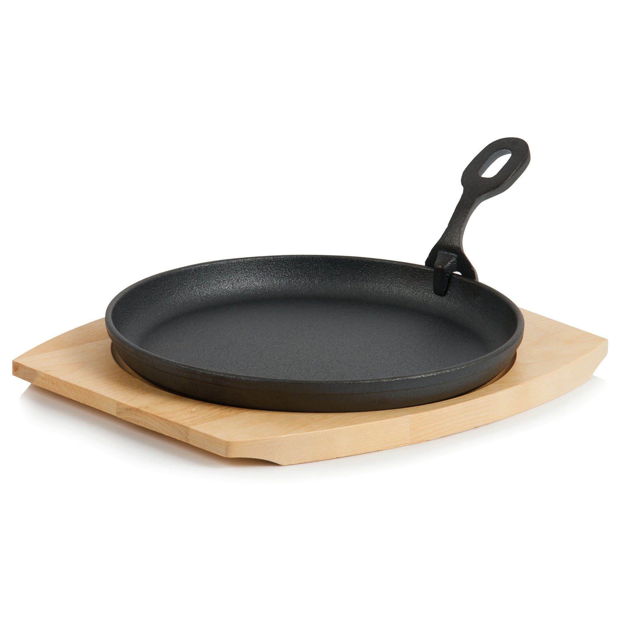 BBQ-Toro Servierpfanne 6er Gusseisen Servierpfännchen-Set, Ø 22 cm, rund, mit Holzbrett, Gusseisen – Bild 5 von 5