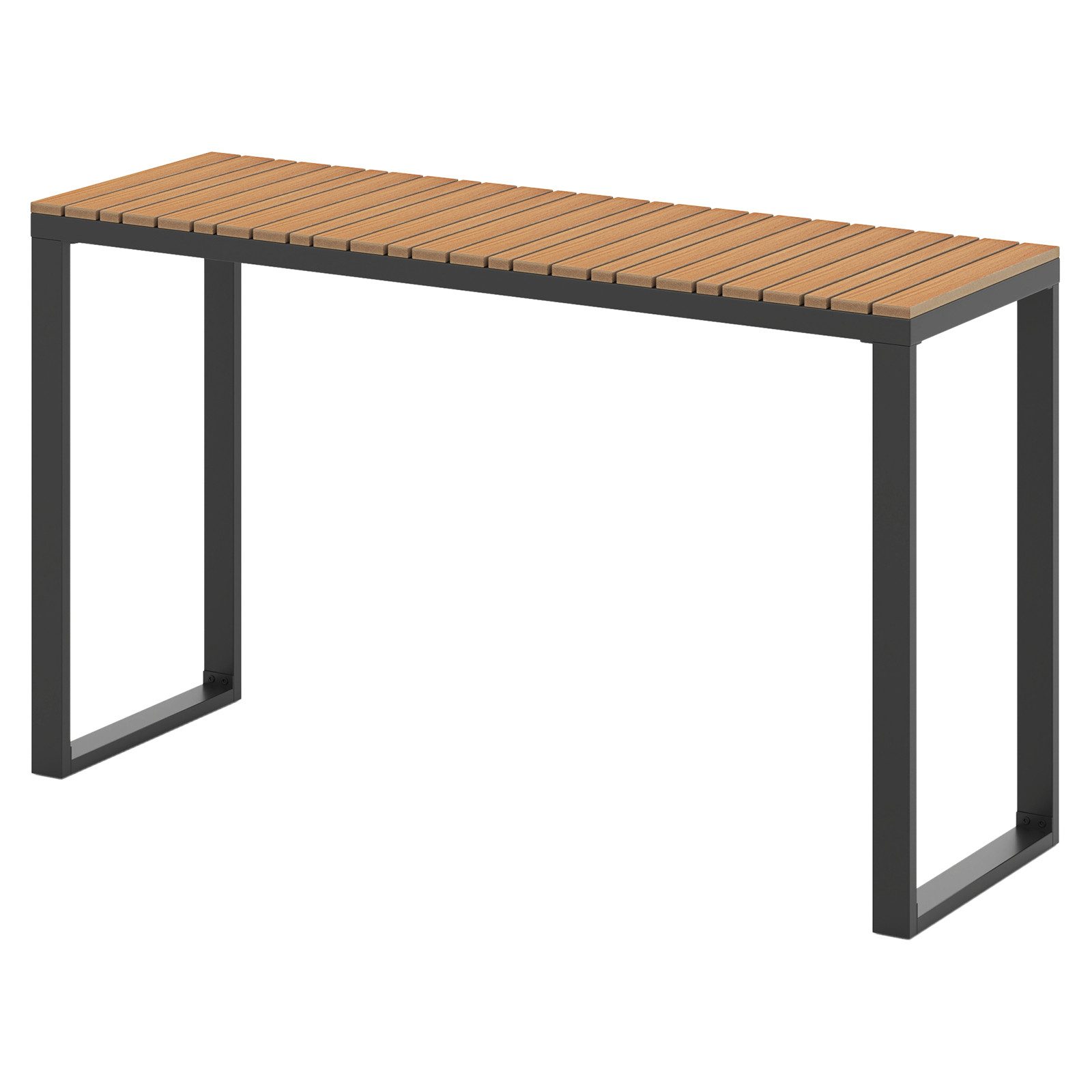 COSTWAY Gartentisch Konsolentisch, Terrassentisch wetterfest, 129x42cm, Metall