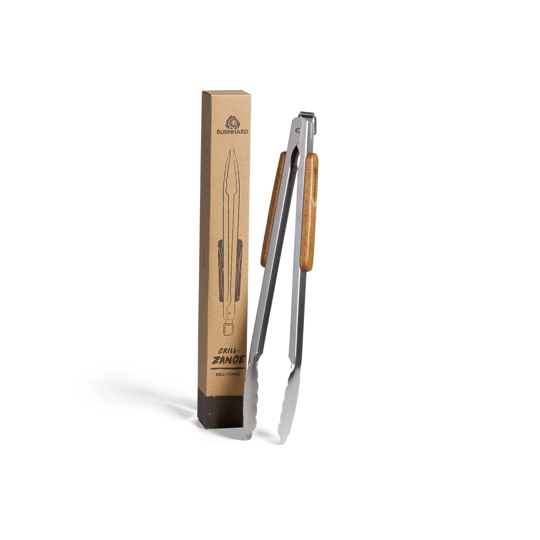 BURNHARD® Grillzange Akazienholz Grillzange 45 cm