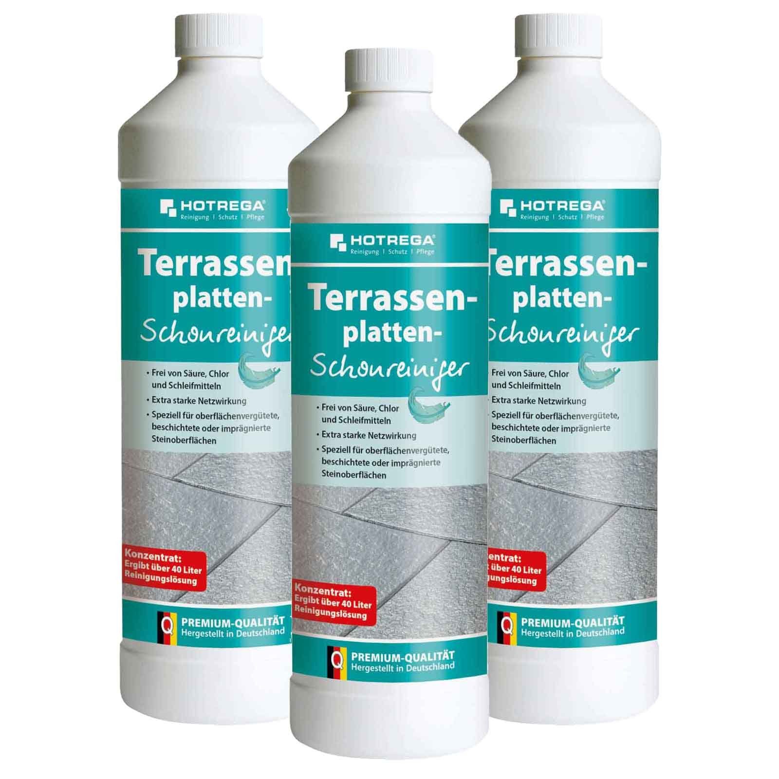 HOTREGA® Terrassenplatten Reiniger x 1L Terrasse Balkon reinigen Schonreiniger Reinigungskonzentrat