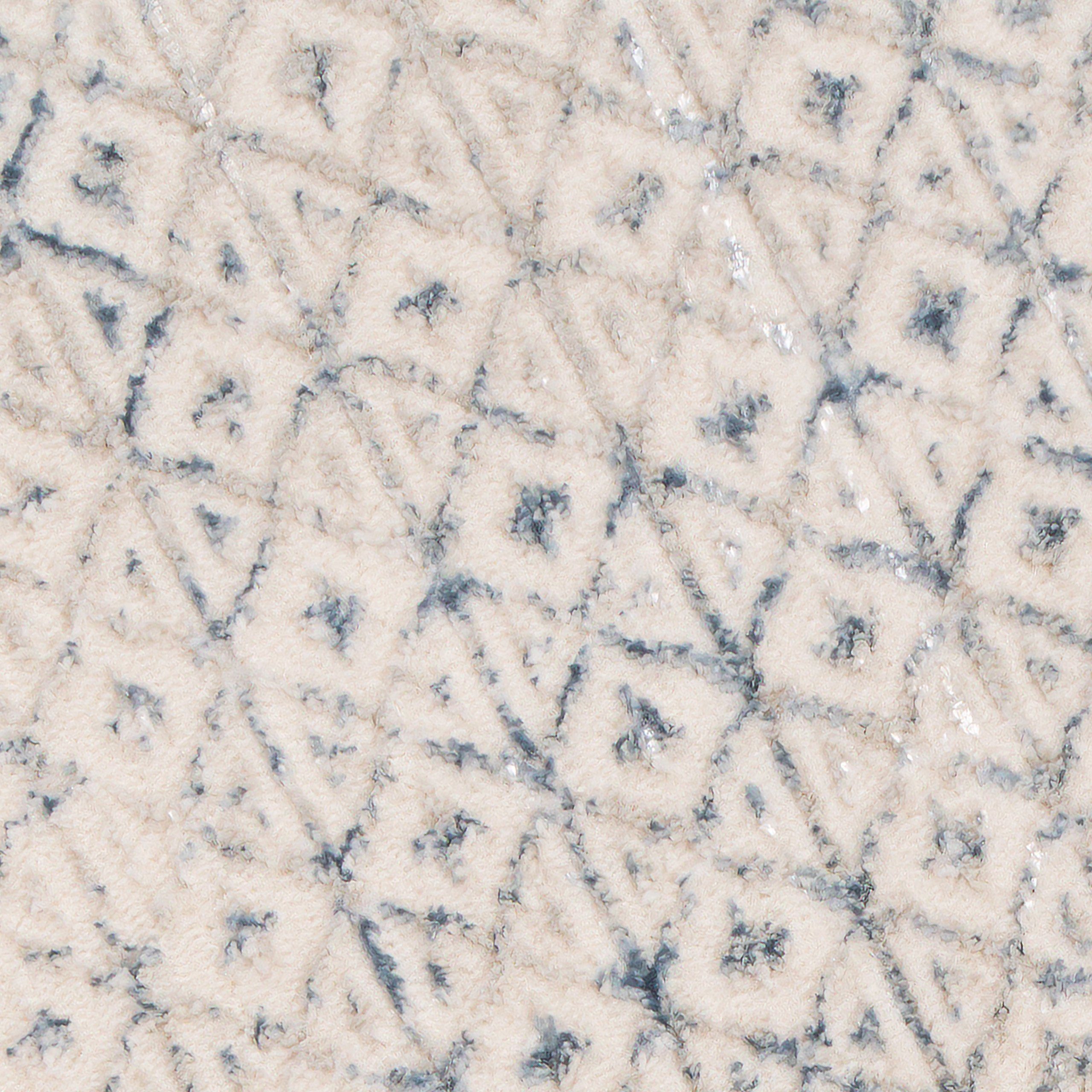 Carpetia Teppich Moderner Designer Teppich, glänzend, in blau-weiß, rechteckig, Höhe: 5 mm