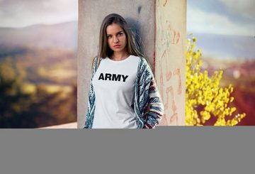 Neverless Print-Shirt Damen T-Shirt Aufdruck Army Print Fashion Streetstyle Slim Fit Neverless® mit Print