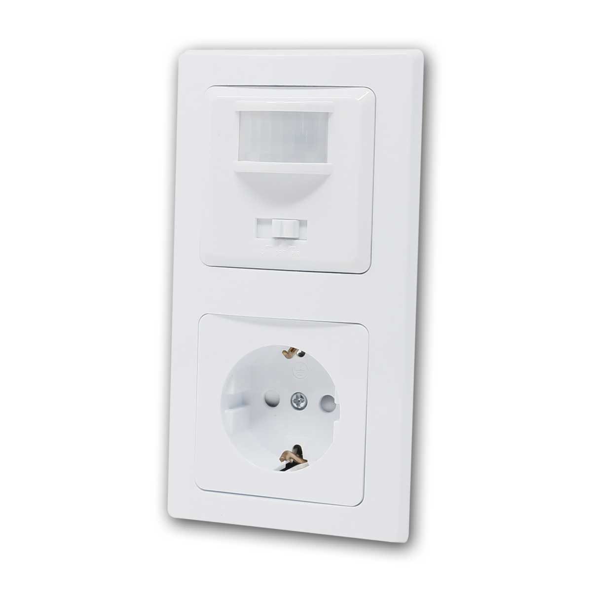 ChiliTec Bewegungsmelder DELPHI Bewegungsmelder & Steckdose weiß, 2-Draht