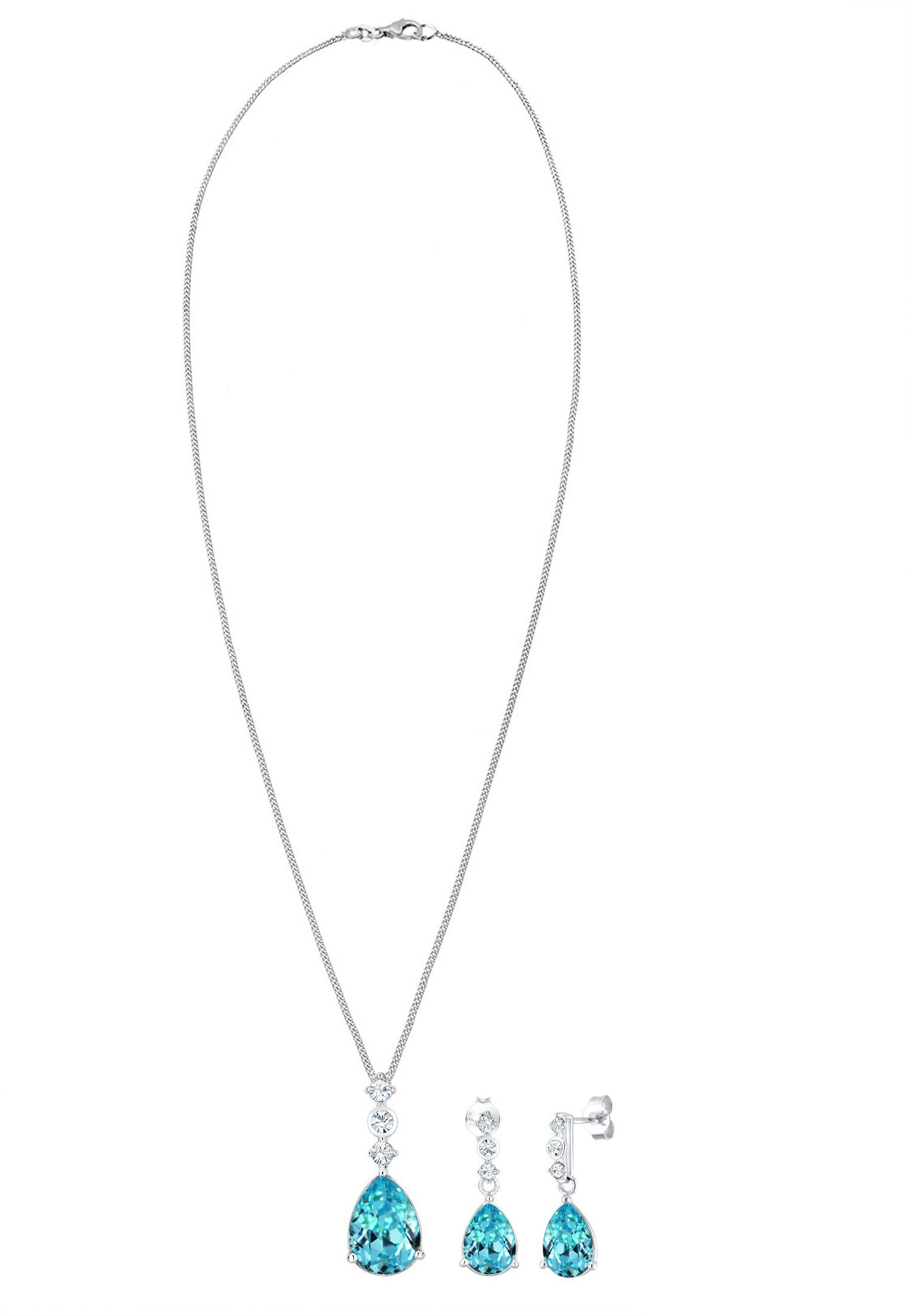 Elli Premium Schmuckset Tropfen Weiß 925 Silber, mit Kristallen von Swarovs günstig online kaufen