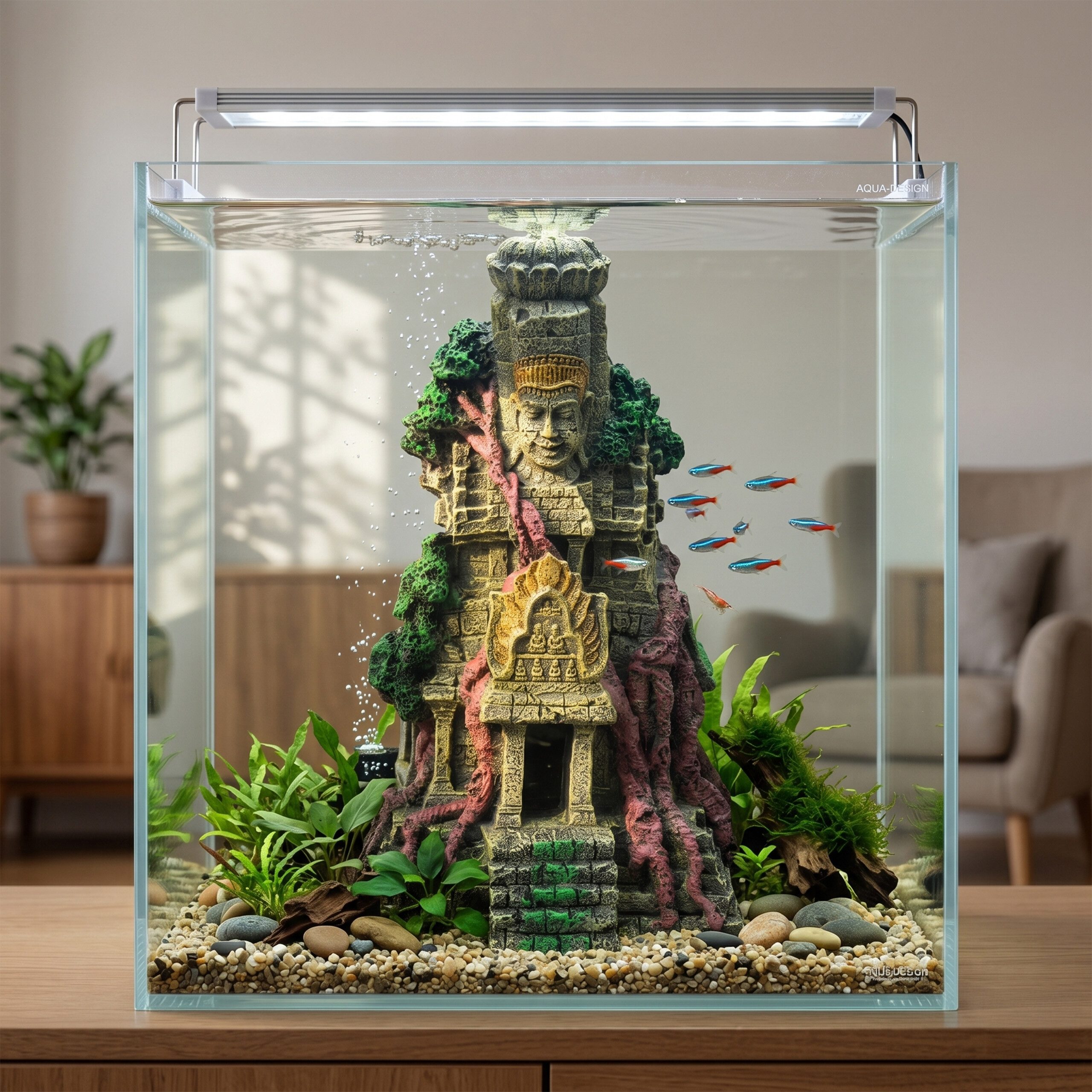 relaxdays Aquariendeko Aquarium Deko Tempel