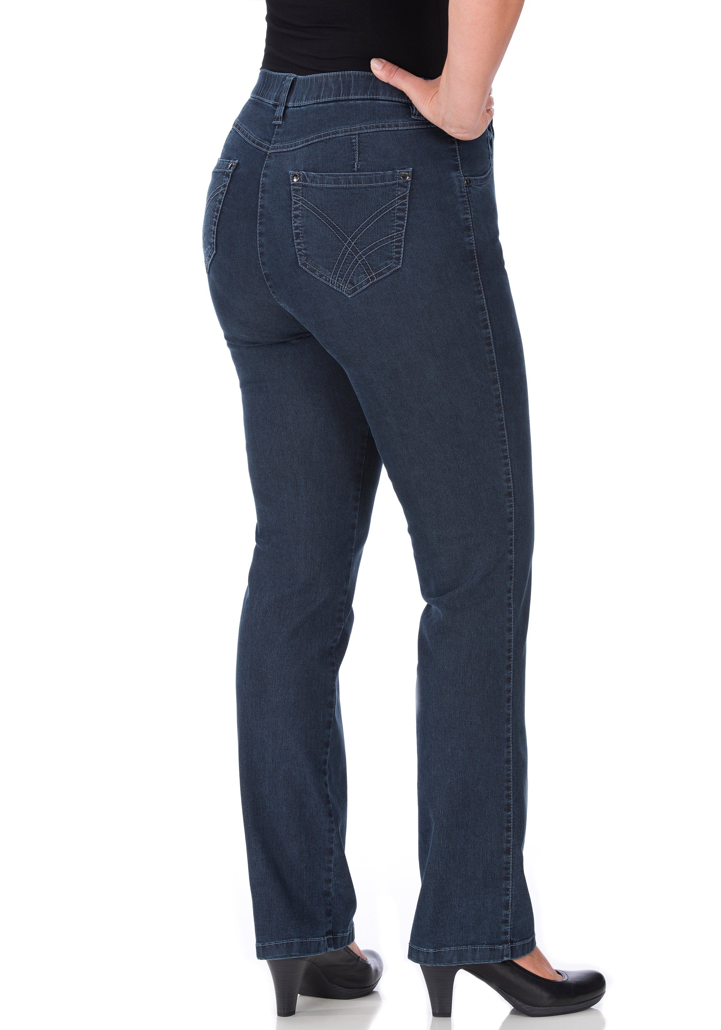 KjBRAND Stretch-Hose Betty denim stone-Kurzgrößen Stretch super