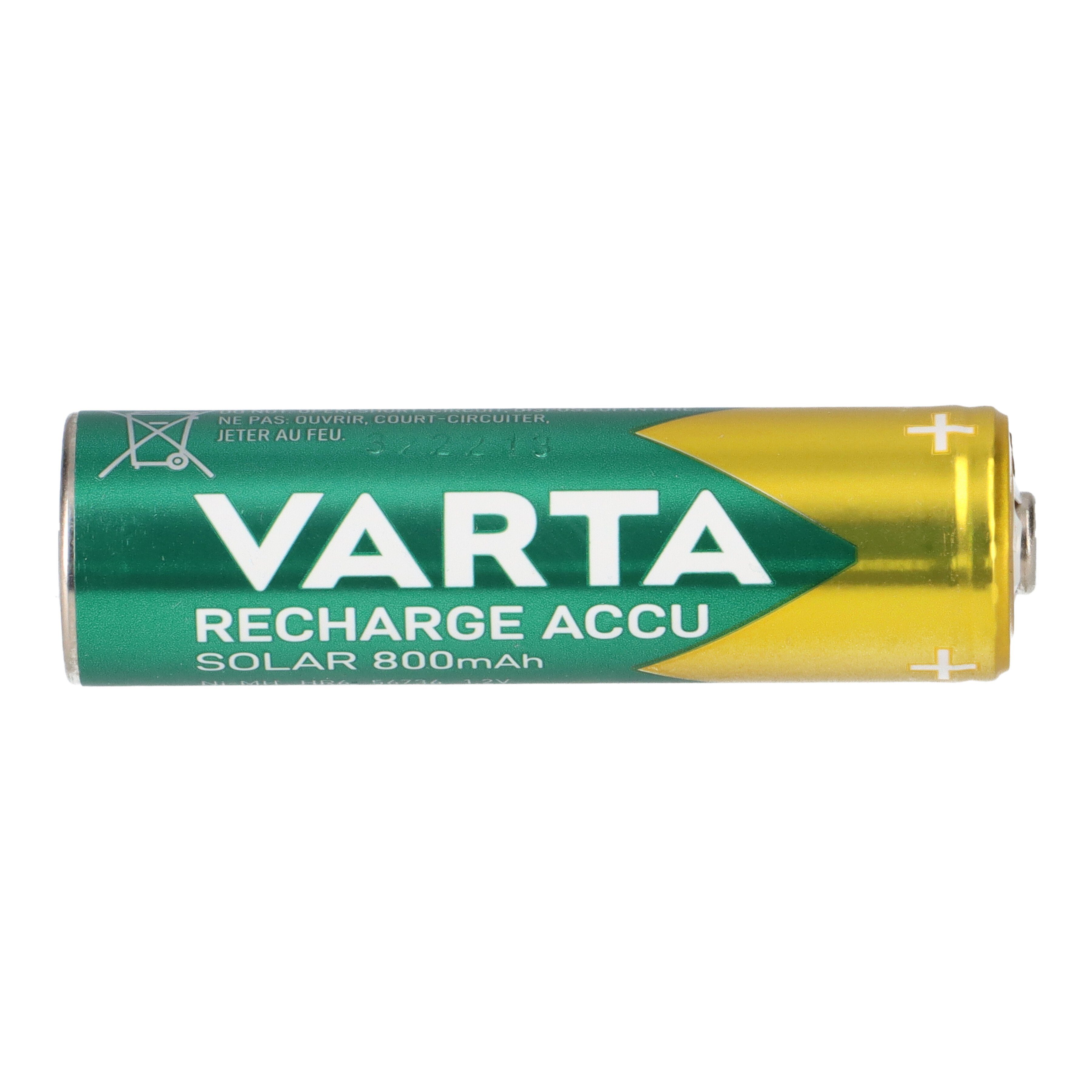 VARTA Varta Solar AA Mignon Akku Ni-MH 1,2V 800mAh 2er Blister Akku